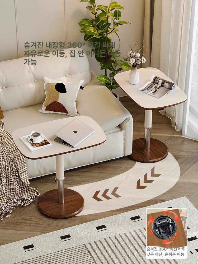 새들 협탁 가죽 리프팅 연주용 곡선형 모던 사각 소파테이블 인테리어 럭셔리 이미지 6