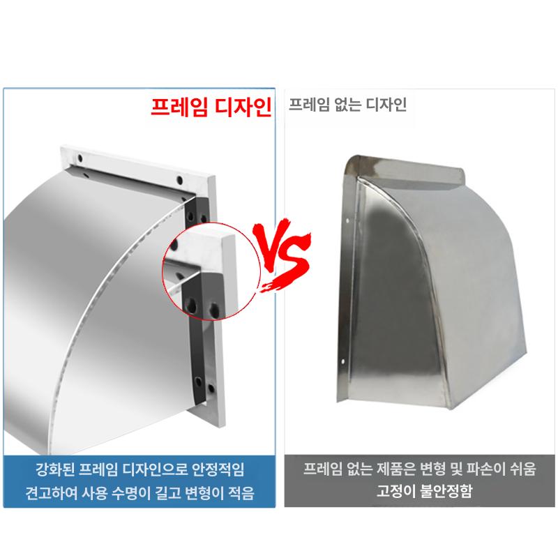 환풍기 후드커버 스테인레스 업소용 덮개 배기 환기팬 덕트 스틸 통풍구 배출 역풍 - 상세 이미지 3
