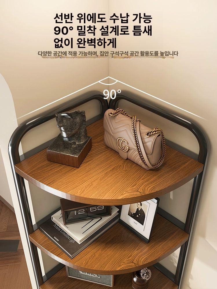 거실코너 코너수납장 틈새 삼각장 진열장 캐비닛 다용도 모서리장 서랍장 모던 북유럽 - 상세 이미지 4