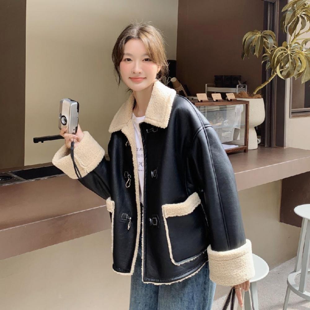 여성용 아우터 반코트 루즈핏 숏자켓 오버핏 캐주얼 재킷 여름 바람막이 크롭 후드 - 상세 이미지 3