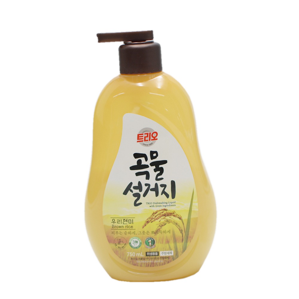 우리현미세척용설거지세제 피부순한싱크대용식기세척제 곡물성분주방세제 750ml - 상품 이미지