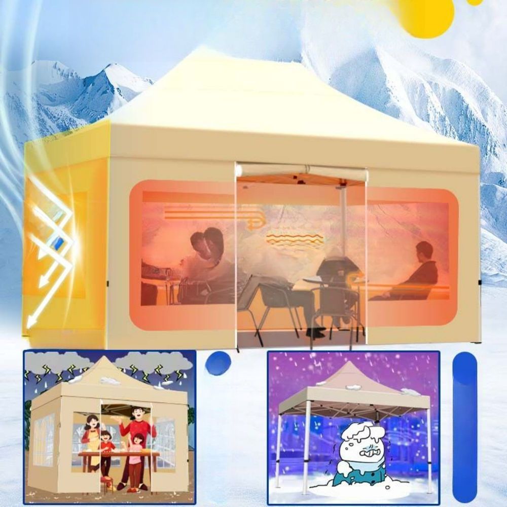 자바라 야외 행사용 그늘막 접이식 바람막이 창고 천막 포장마차 간이 캐노피 야외천막 텐트 - 상품 이미지