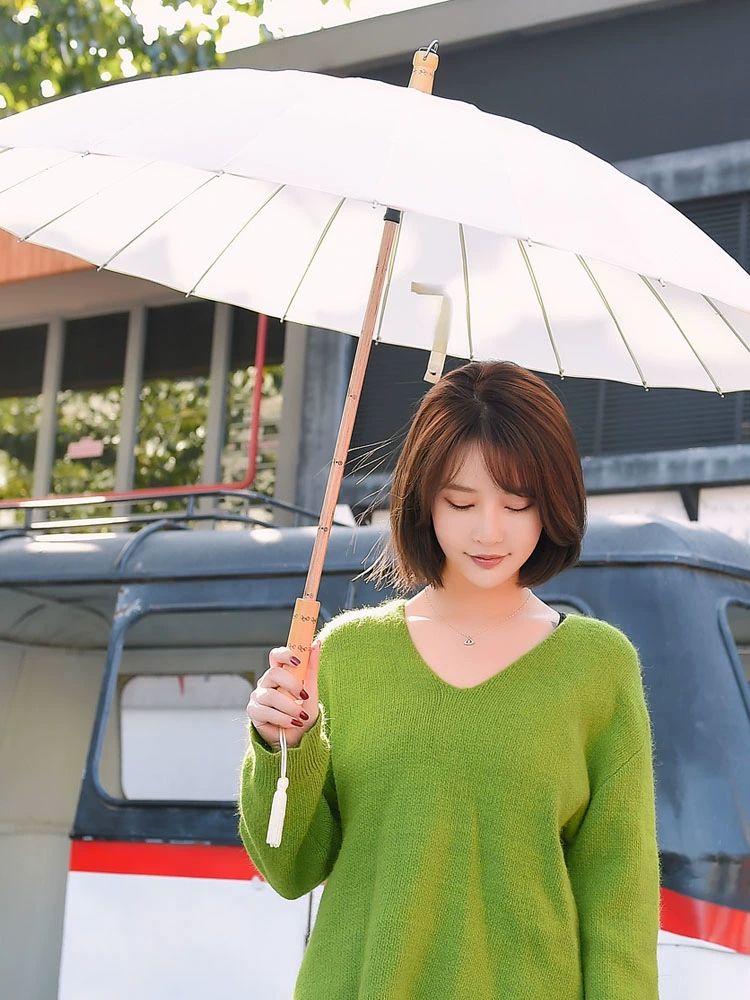 레트로 전통우산 고급 빈티지 대나무우산 일본식 손잡이 복고 - 상세 이미지 5