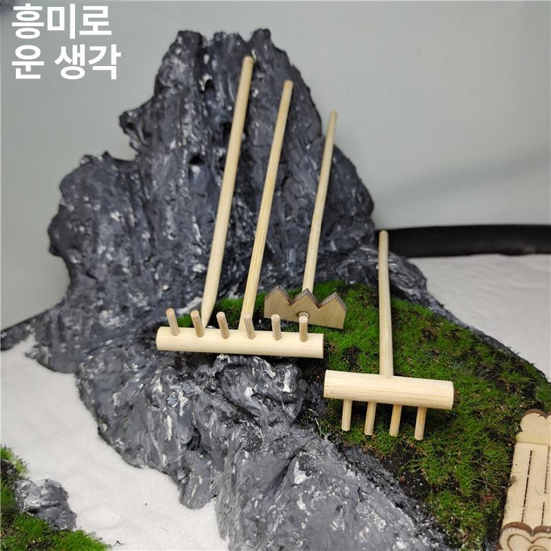 대형 젠가든 레이크 톱니 야외용 바위 모래 도구 일본식 조경 갈퀴 - 상세 이미지 4