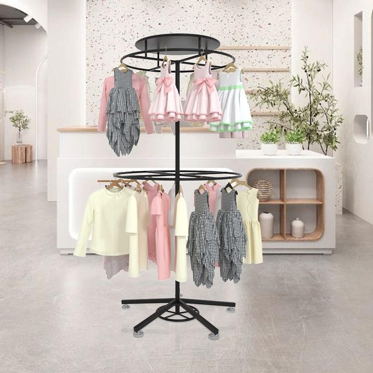 옷걸이 진열대 매장용 의류 높이 디스플레이 회전식행거 원형행거 회전행거 전시대 랙 - 상품 이미지