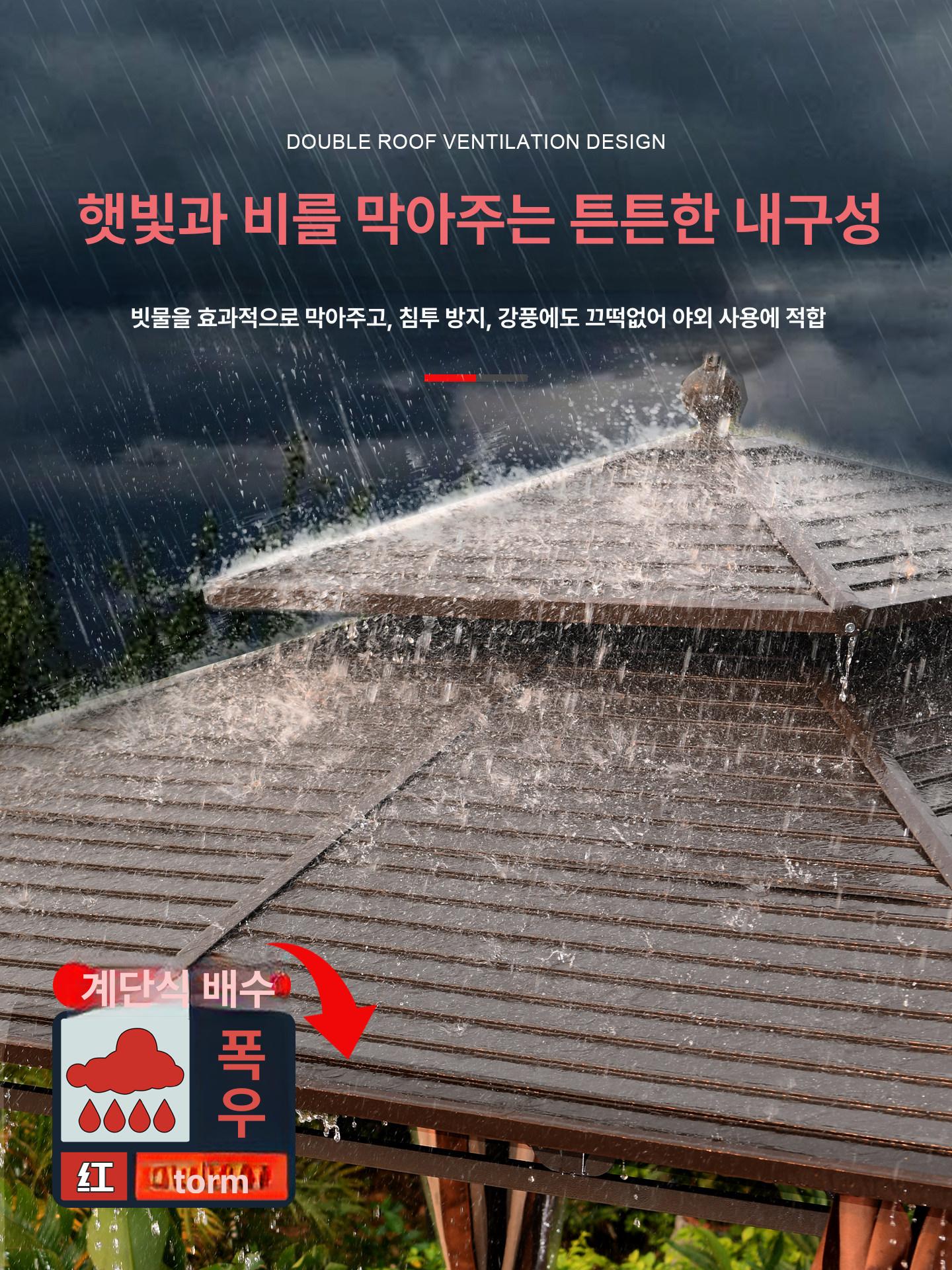 마당 원목파고라 그늘막 지붕 캐노피 정원 전원주택 휴게 사각 흡연실 야외정자 조경 - 상세 이미지 5