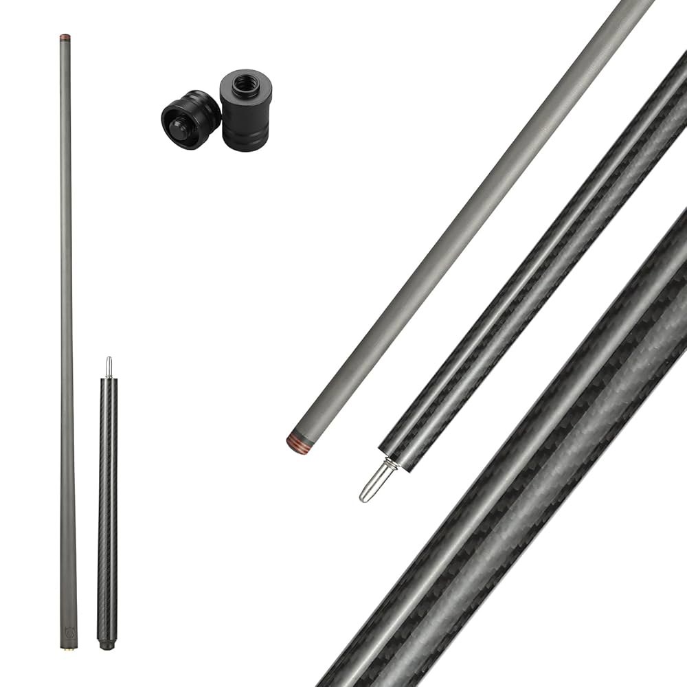 CROWN ME 탄소 섬유 점프 풀 13.5mm 473.2ml(16온스) 스틱 팁 큐 106.7cm(42인치) 스틱, 당구대 큐, 무게 - 상품 이미지