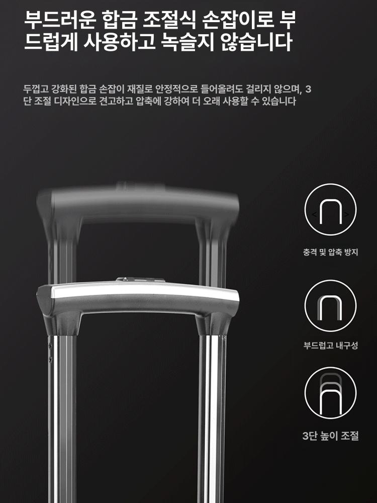 소형 기내형캐리어 여행가방 오픈형 기내반입 레트로 여행용 손잡이 출장용 - 상세 이미지 4
