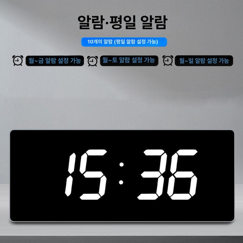 대형 전자벽시계 led 사무실 인테리어 캘린더 온습도 달력 온도 음력 디지털벽시계 - 상세 이미지 3