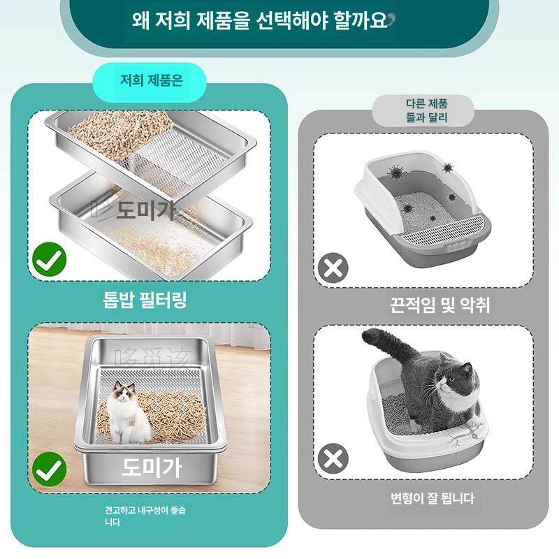 초대형 고양이화장실 올스텐 오픈형 특대형 삽 높이 모래 사이즈 배변통 반려묘 누수 - 상세 이미지 3