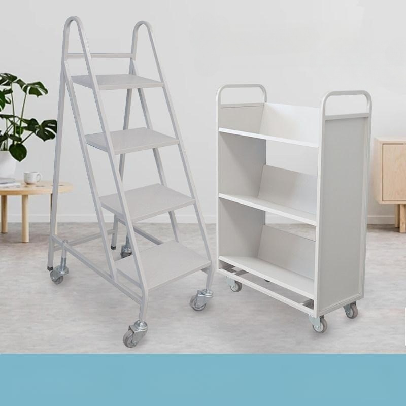 도서관 카트 무소음 운반 트롤리 책 업소용 정리함 바퀴 철대차 이동식수레 북트럭 - 상품 이미지