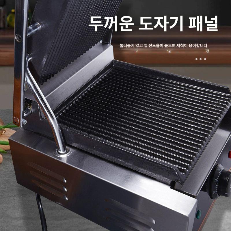 철판 그릴팬 파니니 직사각형 누름쇠 누름판 줄무늬 바베큐 브런치 압력 누름팬 - 상세 이미지 4