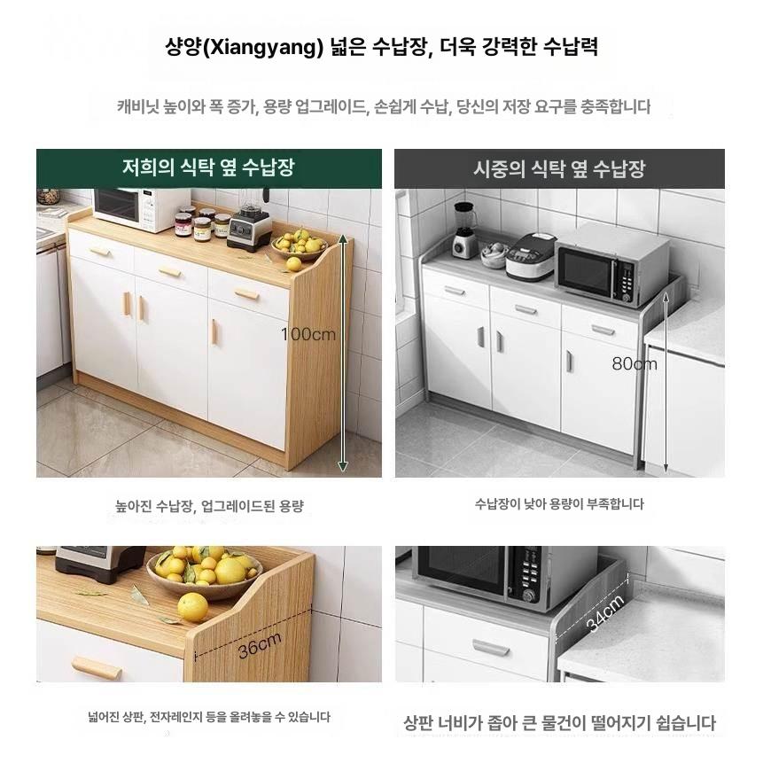 휴게실 서랍장 커피머신선반수납장 주방 홈카페장 탕비실장 홈바장 받침대 다용도장 - 상세 이미지 2