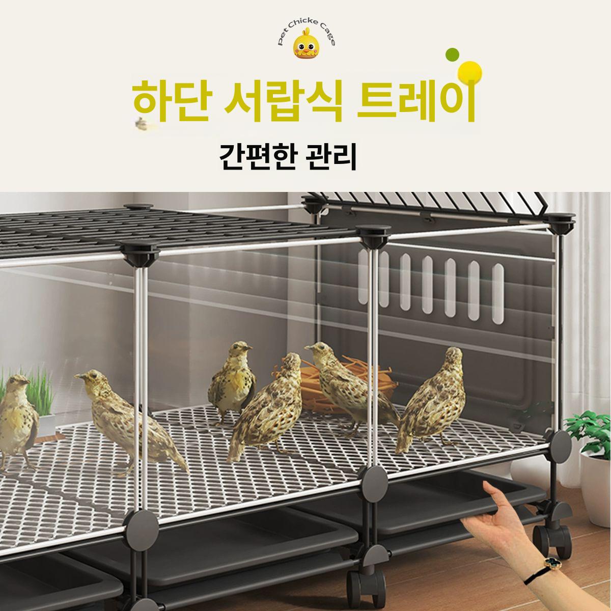 병아리집 오리 닭장 블랙 새장 메추리 싱글 조립식 하우스 철제 중대형 사육장 마당 - 상세 이미지 4