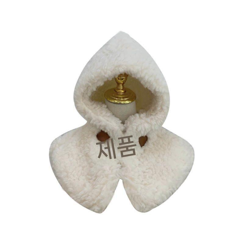 양털 뽀글이 군밤모자 여성귀달이모자 방한 곰돌이모자 넥워머 귀도리모자 따뜻한 귀마개 방한모 M533 양 양 큐트 화이트 M(56-58cm) - 상세 이미지 2