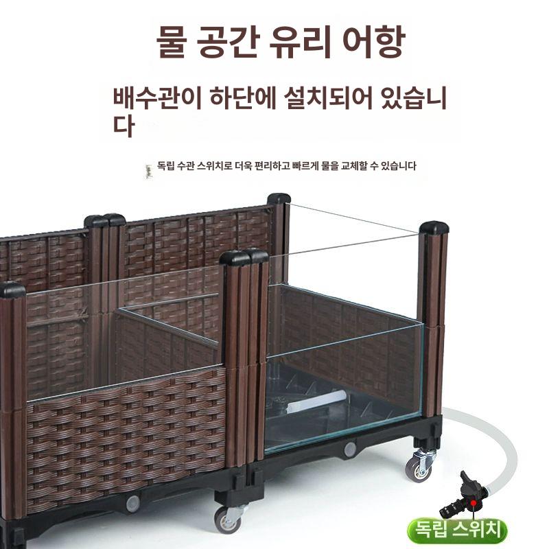 이동식 사육장 파충류 오픈형 테라리움 배수 수족관 키우기 케이지 전시용 애완용 - 상세 이미지 4