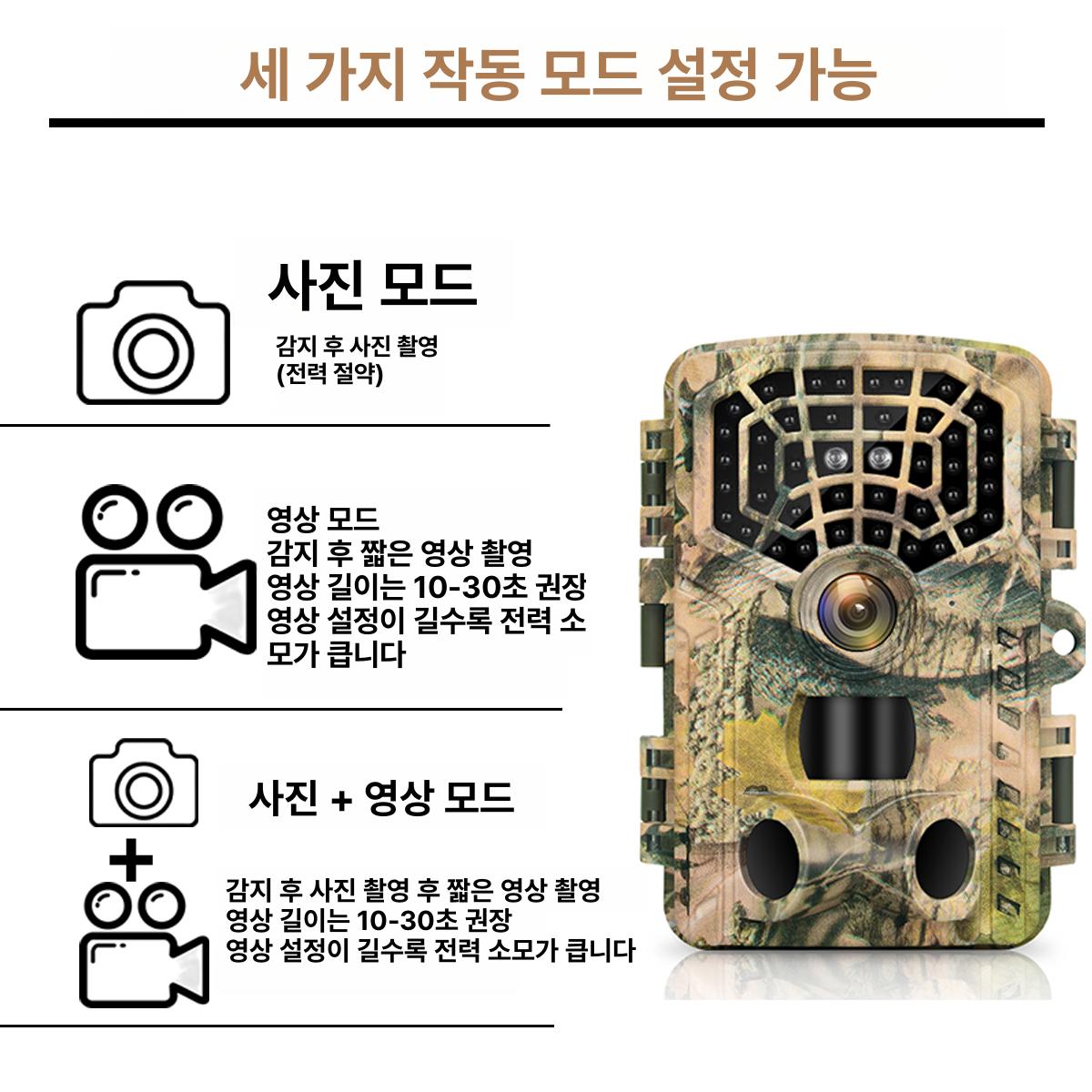 산속 관찰카메라 야생동물 감시 트레일캠 무인 야외 야간투시경 과수원 촬영 모니터링 - 상세 이미지 4