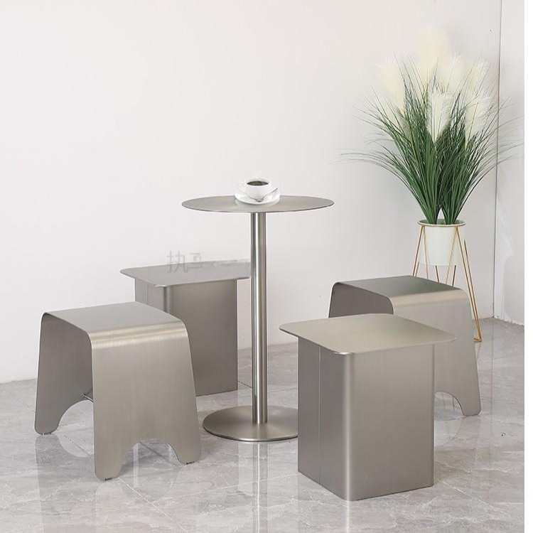 스테인리스 벤치의자 카페 소파 인테리어 스툴 업소용 식탁 라운드 독서 럭셔리 호텔 - 상품 이미지