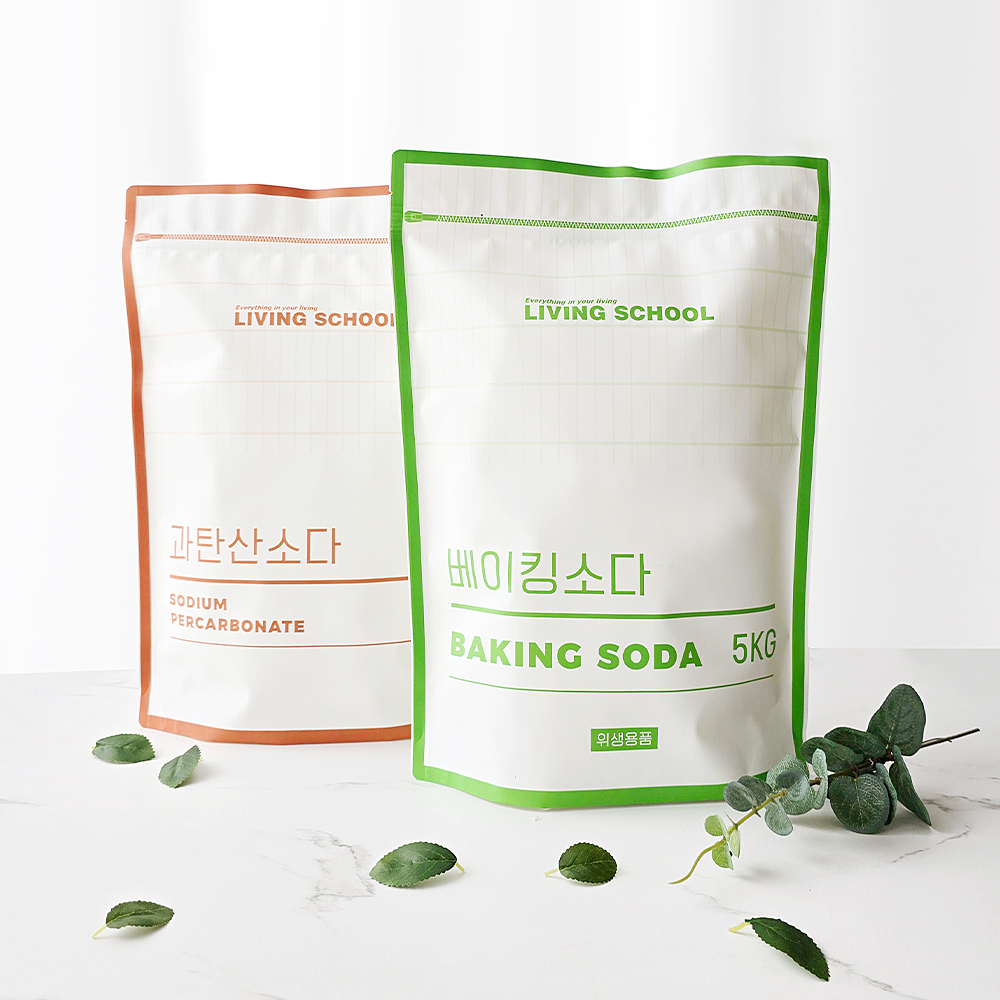 리빙스쿨 친환경세제 대용량 베이킹소다5kg 과탄산소다5kg - 상품 이미지