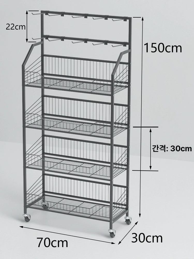 편의점 간식진열대 디스플레이 카운터 바퀴 다용도 진열장 매점 수납 랙 간식판매대 - 상세 이미지 5