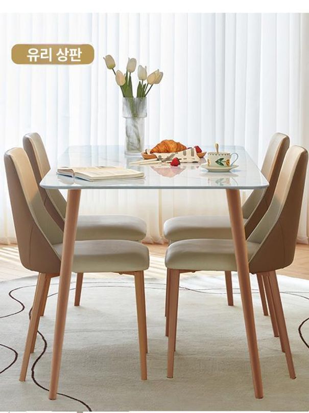 의자 세라믹식탁 상판 인테리어 사각 사이즈 다이닝 카페 원형식탁 원통다리 모던 - 상세 이미지 4