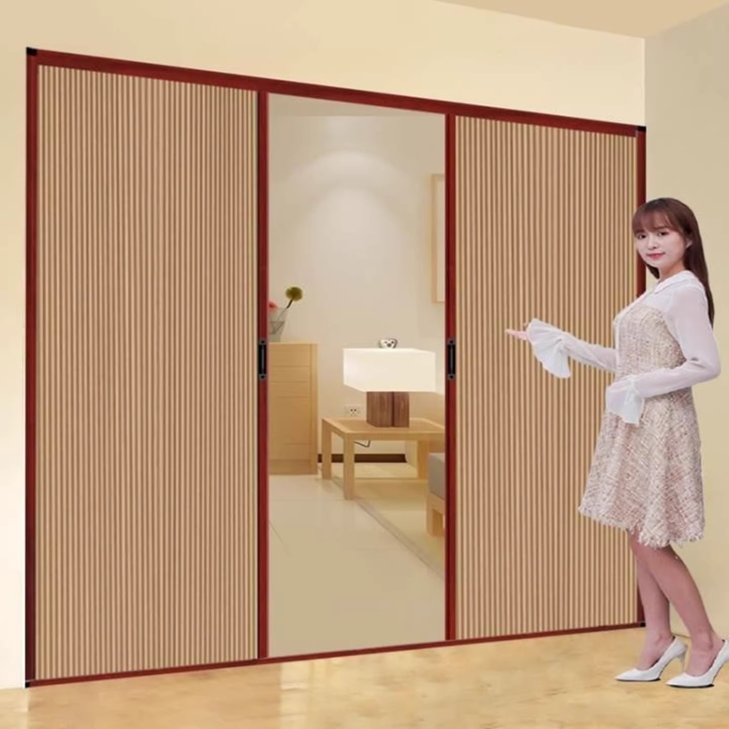 양문형 슬라이딩도어 롤러 미닫이 중문 폴딩도어 맞춤 - 상세 이미지 4