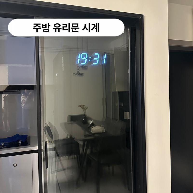 LED 온습도 벽걸이시계 숫자 전자달력 온도 디지털벽시계 사각 모던 대형벽시계 - 상세 이미지 4