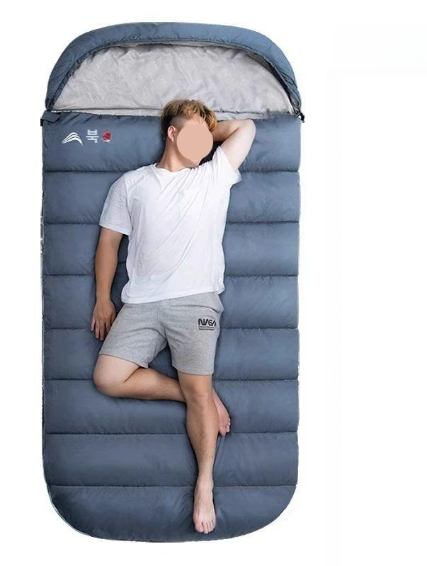 휴대용 캠핑침낭 사계절용 초경량 여행용 하이킹 따뜻한 슬리핑백 차박용 덕다운 보온 - 상세 이미지 2