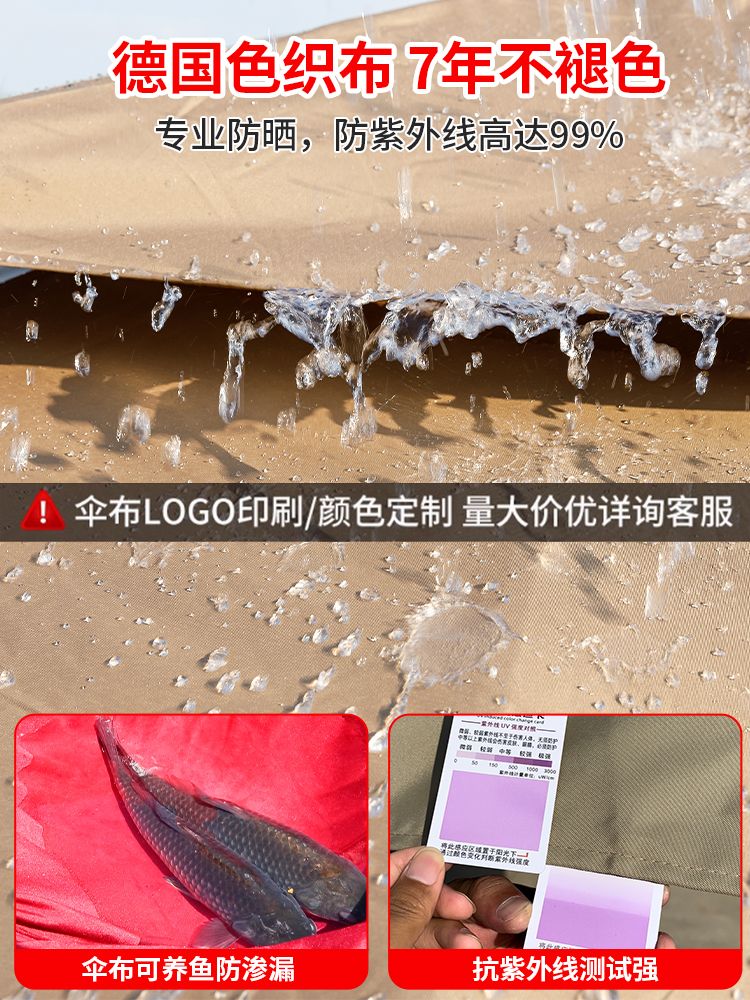 접이식 대형 테라스 각도조절 홀딩 파라솔 방수 그늘막 인쇄 패션 원목 디자인 야외 캠핑 - 상세 이미지 2