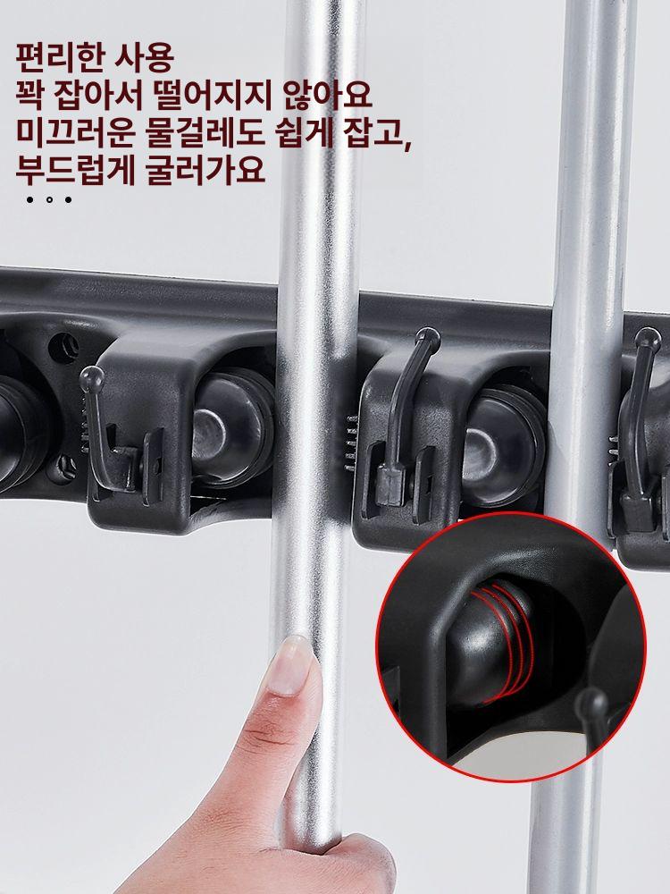 마포 대걸레 청소도구 건조대 행거 걸레걸이 청소용품 업소용 빗자루 막대 정리함 - 상세 이미지 5