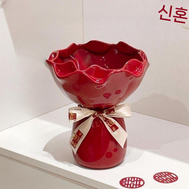 꽃병 유리화병 인테리어 줄무늬 크리스탈 실린더 소품 원형 유리병 빈티지 엔틱 - 상세 이미지 3