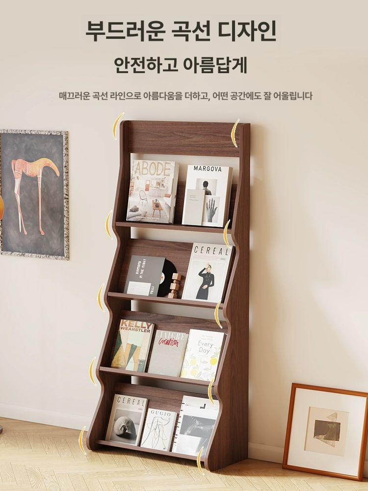 원목 잡지진열대 전시대 잡지꽂이 디스플레이모델 책꽂이 랙 매거진 브로셔 디피 - 상세 이미지 2