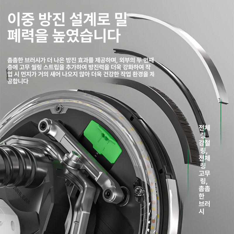 벽면 천장샌딩기 집진 원형 사포 파워샌딩기 연삭기 퍼티 제거 콘크리트 자가흡입 - 상세 이미지 2