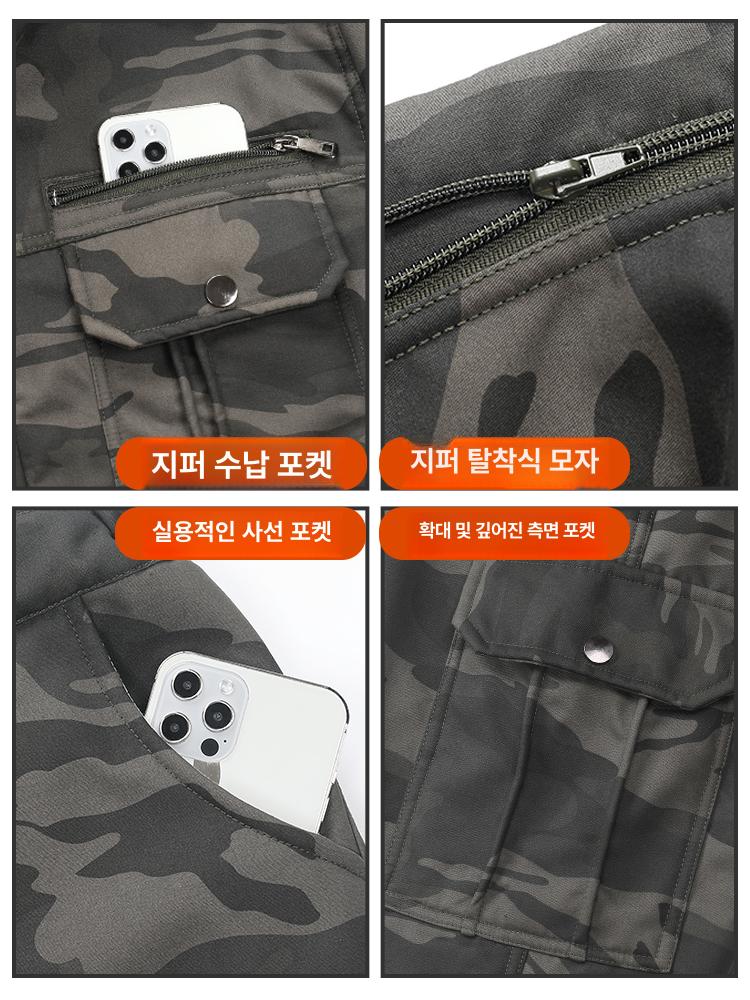 겨울 방한작업복 기모 패딩 남성 빅사이즈 근무복 스판 작업바지 남자 보온 정비 용접 - 상세 이미지 4