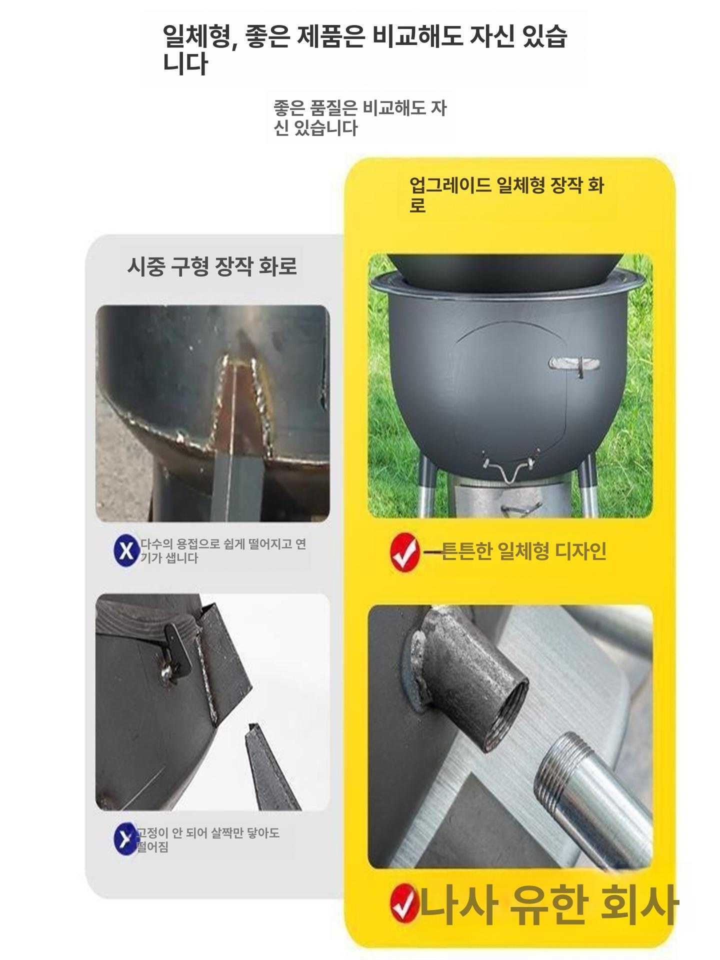 마당화로 드럼통난로 장작 화로대 캠핑용 스토브 난방 가정용 야외용 현장 화롯대 - 상세 이미지 4