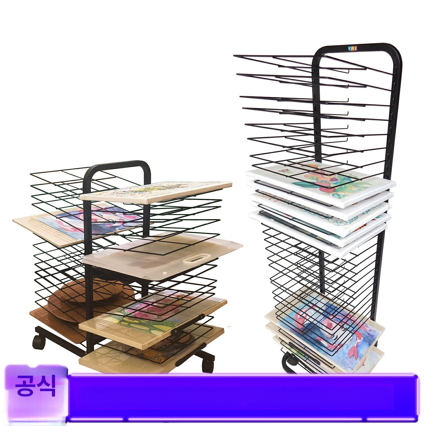 미술학원 건조대 선반 드로잉 유화 화판 거치대 받침대 도화지 전용 서예 다층 보관랙 - 상세 이미지 5