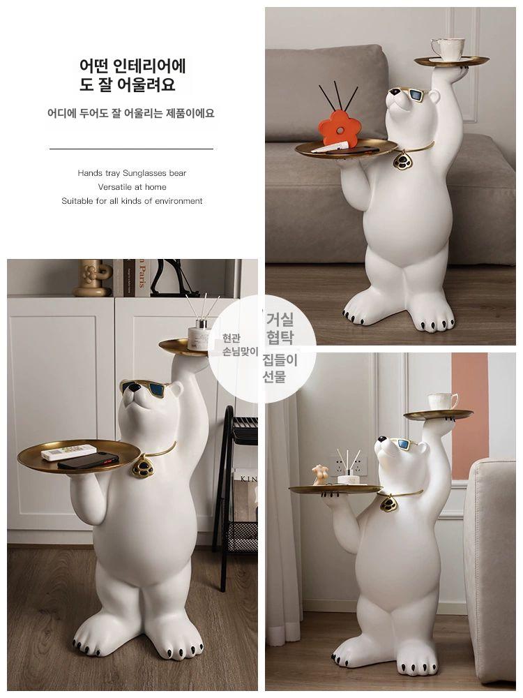 동물 테이블 거실 귀여운 카페 선물 인테리어 집들이 캐릭터 장식 베어 수납 - 상세 이미지 5