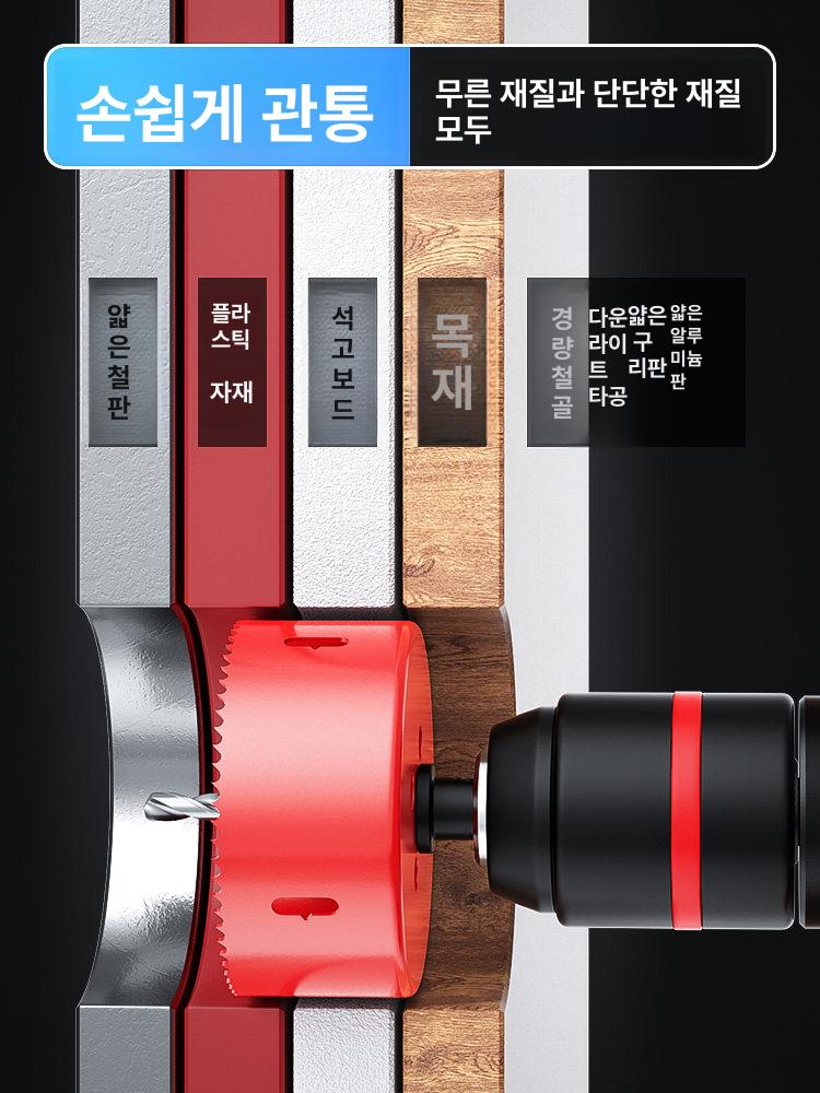 천공 목공홀쏘 집진 분진 홀커터 더스트 구멍 내경 목재 드릴먼지커버 산업용 홀컷터 - 상세 이미지 5