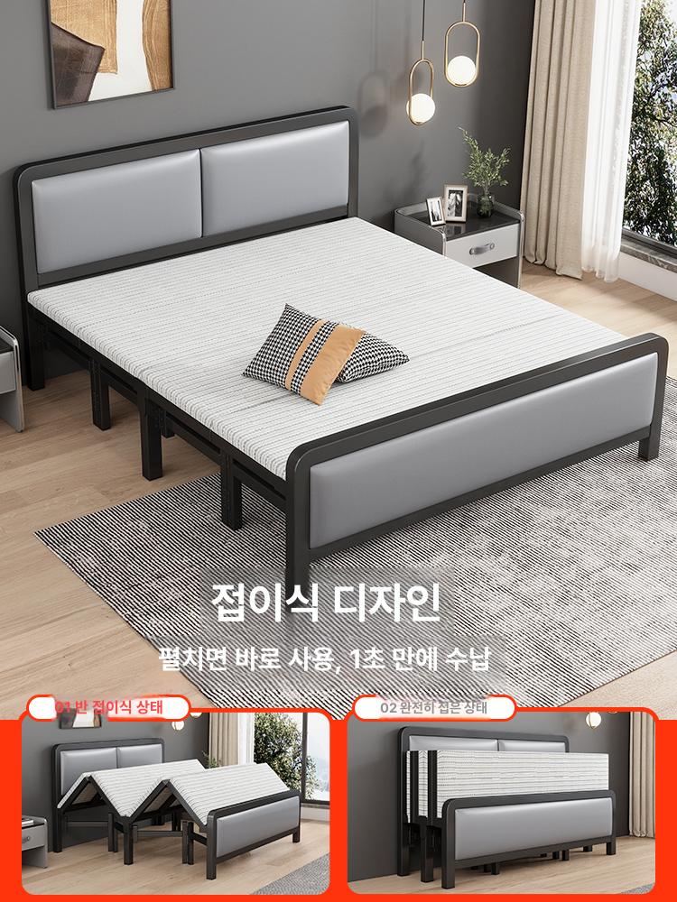 더블 싱글 접이식침대 간의 원룸 온열침대 캠핑 폴딩베드 병원 손님용 평상형 - 상세 이미지 4