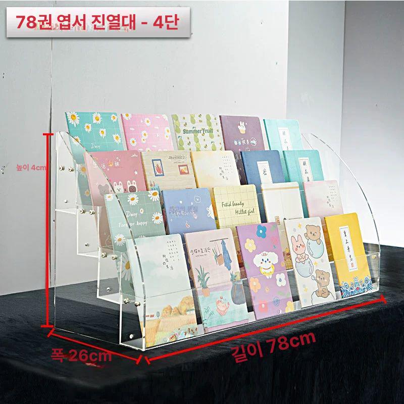 전시대 투명계단식진열대 디스플레이 투명받침대 계단형 계단식아크릴진열대 - 상세 이미지 4