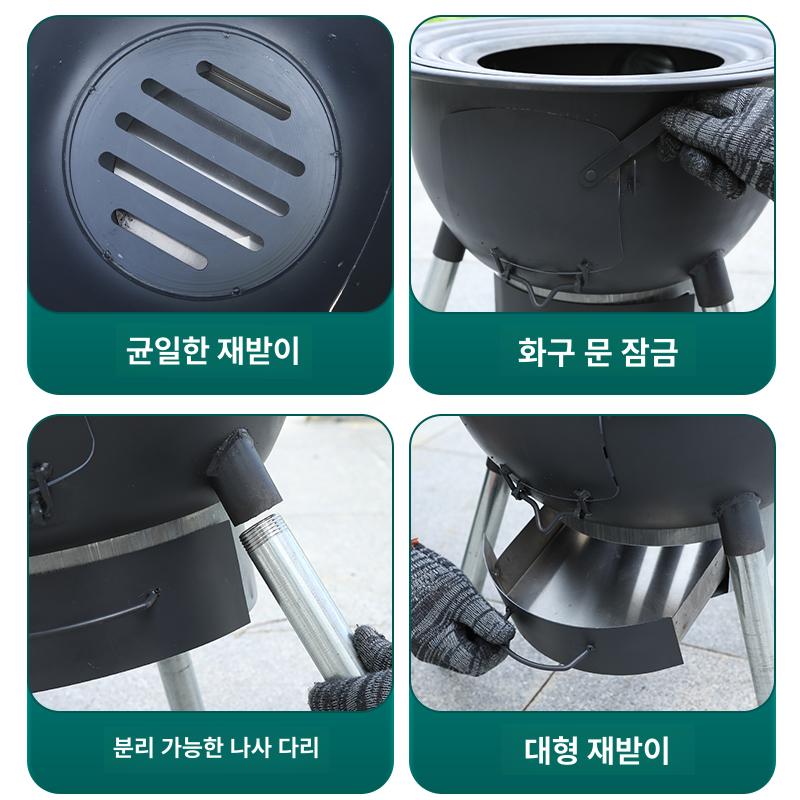 아궁이 가마솥화덕 상업용 일체형 야외 올인원 주물 스토브 전원주택 만들기 숯불 - 상세 이미지 4