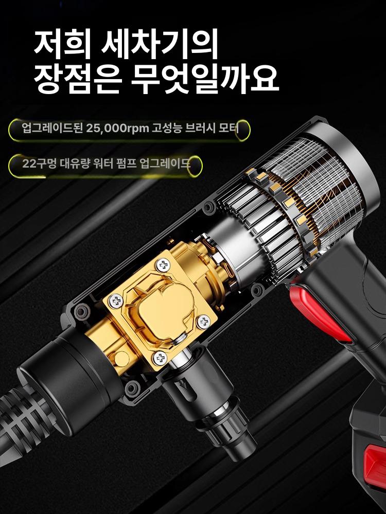 스프레이 무선고압세차건 세척기 셀프세차 배터리 초강력 무선고압세차기 물분사기 - 상세 이미지 3