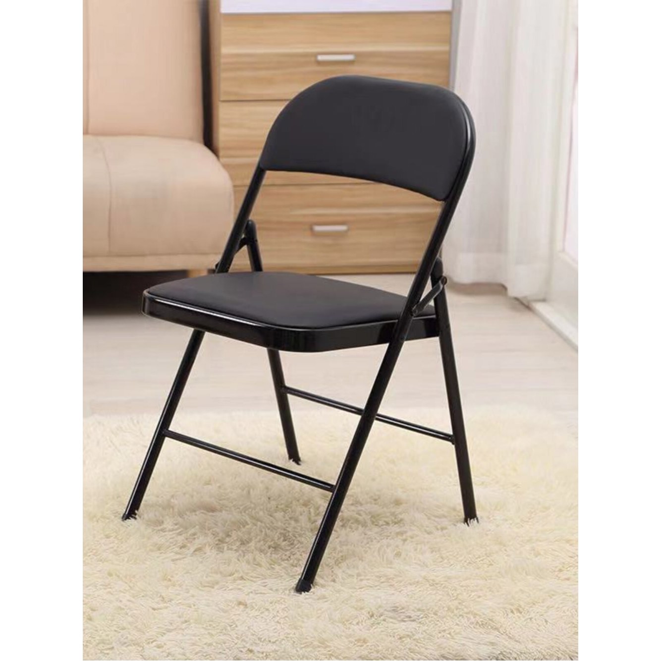 부모님 휴게실 가죽흰색푹 받침대 낙타 나무판 프레임 55cm 책상 쿠션 의자 블랙 접이식 푹 등받이 1 블랙 낙타 의자 나무판 받침대 - 상세 이미지 3
