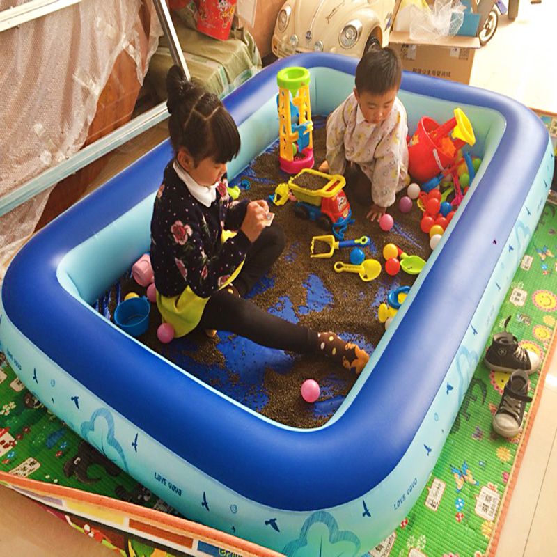 에어풀장 물놀이 대형 가정용 프레임 사각 수영장 야외 접이식 패밀리풀장 야외수영장 대형풀장 더클링 블루 140 풀 + 핸드 펌프 + - 상세 이미지 4