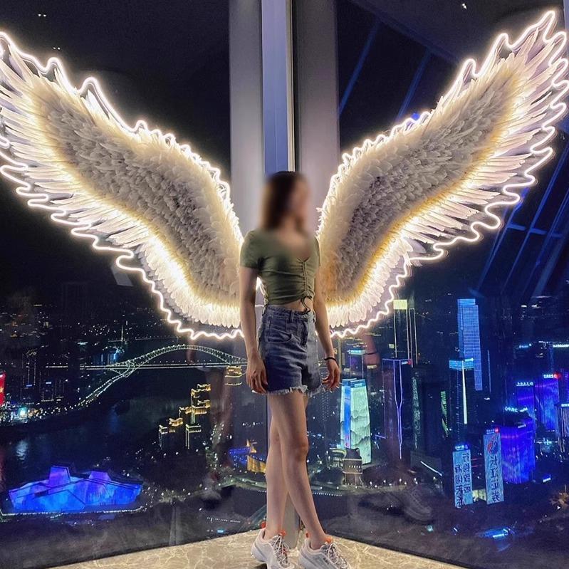 날개장식 벽장식 금속 카페 인테리어 빈티지 아트 홈데코 소품 나비 조명 장식품 - 상세 이미지 3