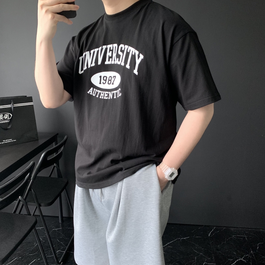 캐주얼 프린팅 오버핏 20수 면 반팔 티셔츠 이미지 7
