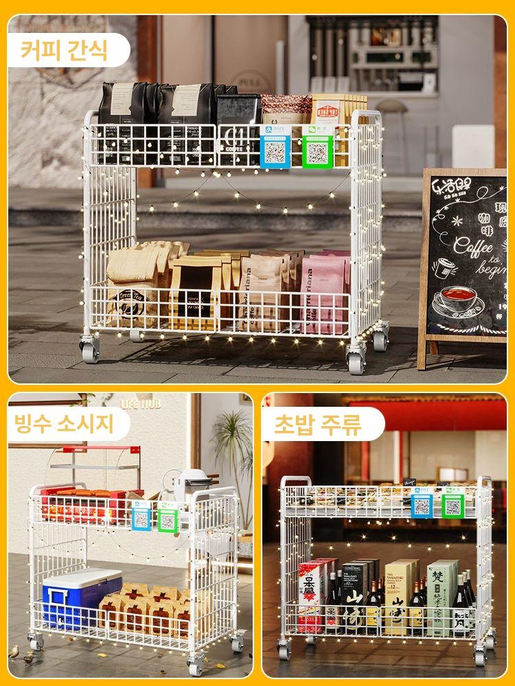 진열대 판매대 업소용 간이 선반 부스 행사용 좌판대 행사매대 바퀴달린 접이식매대 - 상세 이미지 5
