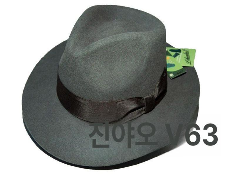 페도라 모자 펠트 빈티지 중절모 클래식 스타일 재즈 울 브림 교회 깃털 신사 패션 - 상세 이미지 3