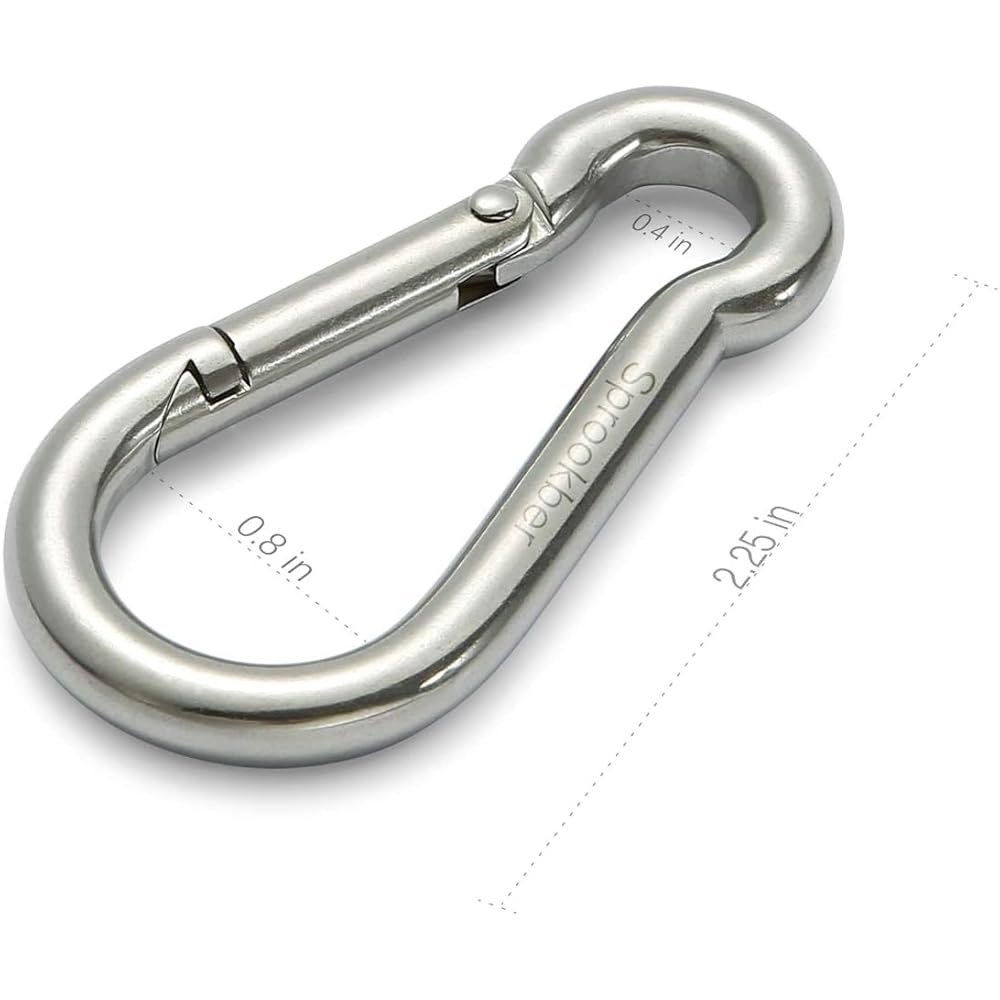 스프루커 스테인리스 스틸 스프링 스냅 후크 카라비너 - 클립 304개, 6개 세트 2.25 Inch - 상세 이미지 2