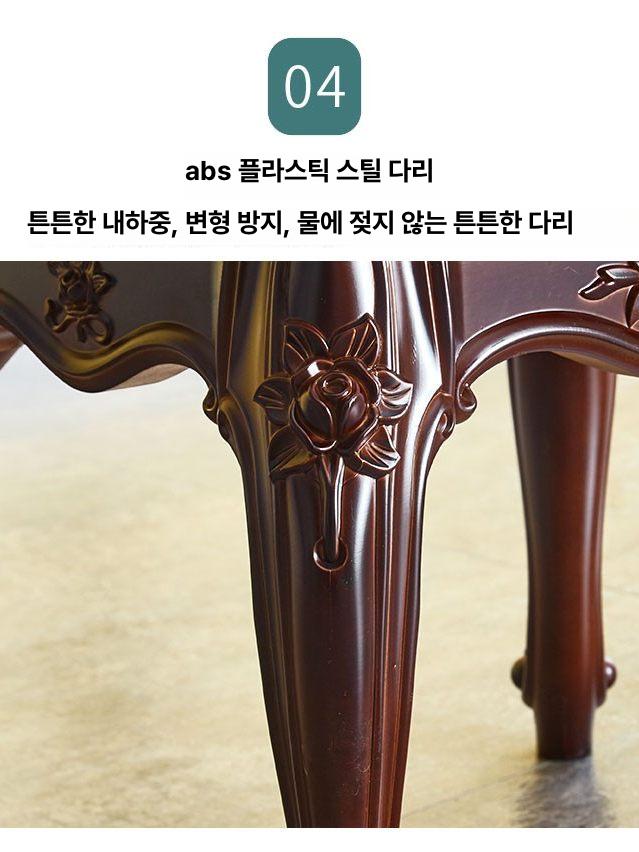 화장의자 1인용 스퀘어 클래식 식 쟁 스툴 화장대 디자인 미니 툴 북유럽 유럽식 - 상세 이미지 3